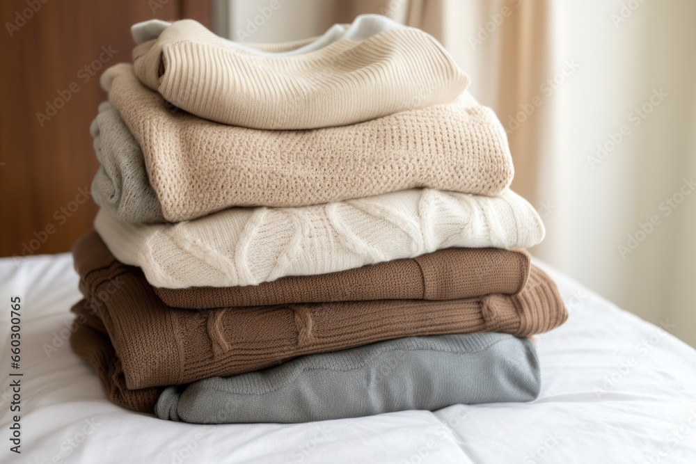 a stack of soft maternity sweaters