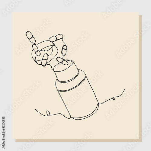 Continuous single line drawing of medicine pill or capsule bottle. Vector illustration one line sketch hand drawn of container medical drug pharmacy care