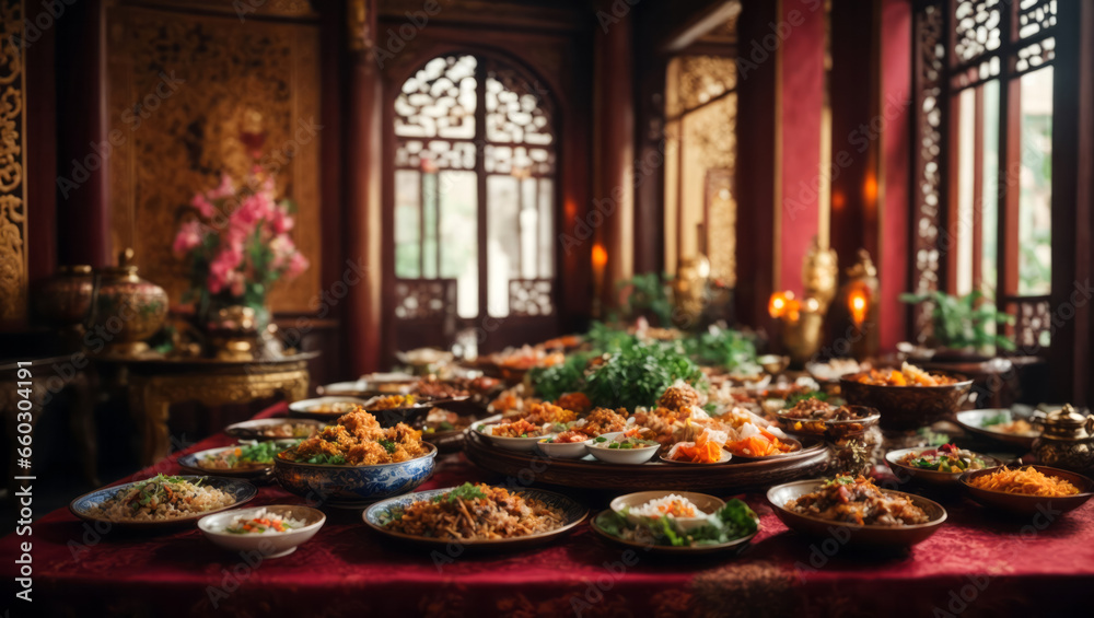 große Festtafel, gen ai