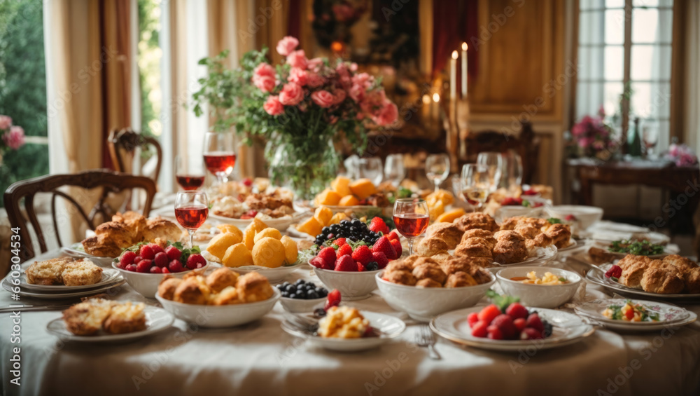 große Festtafel, gen ai