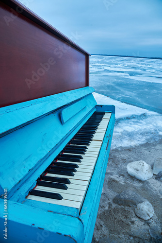 Winter Lakeside Piano photo