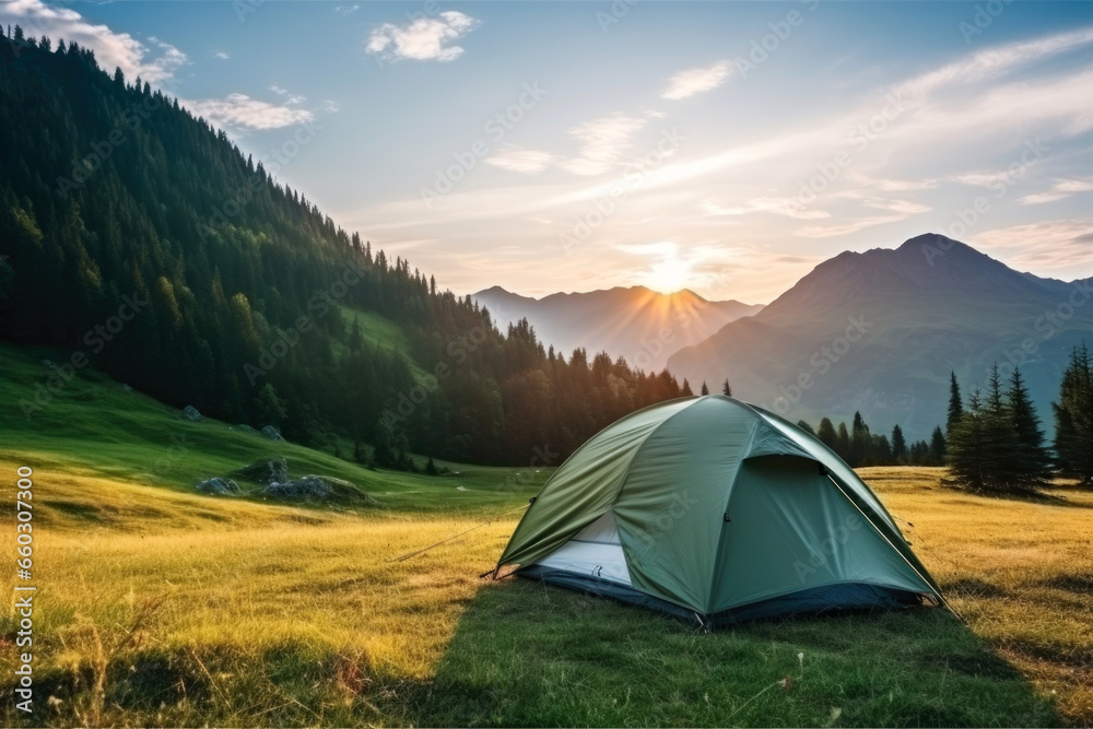 tent, camping in the mountains