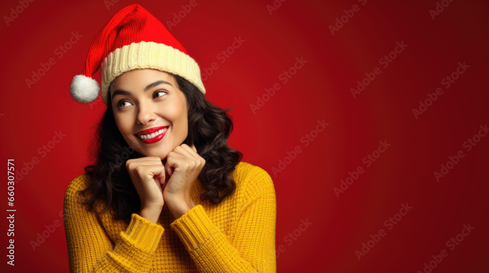 christmas girl in santa hat christmas girl in santa hat