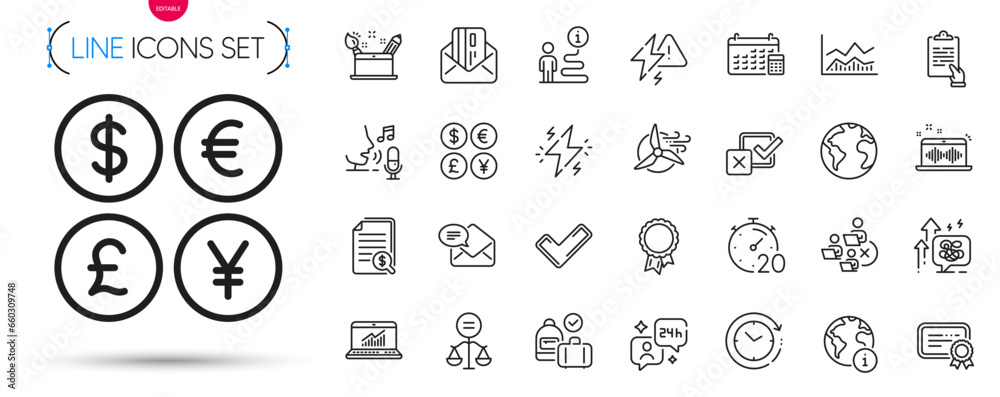 Pack of Stress grows, Creativity concept and Tick line icons. Include Internet, Calendar, Remove team pictogram icons. Certificate, Windmill turbine, Trade infochart signs. Consulting. Vector Pack of Stress grows, Creativity concept and Tick line icons. Include Internet, Calendar, Remove team pictogram icons. Certificate, Windmill turbine, Trade infochart signs. Consulting. Vector