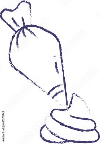 Pastry Bag hand drawn vector illustration