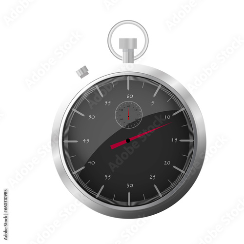 Realistic image of a sports stopwatch Symbol competition Icon isolated on black background vector