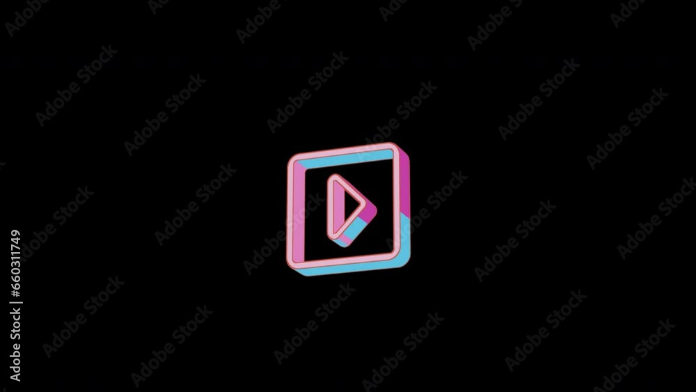 Bright caret square right icon is jumping merrily. Retro style. Alpha channel black. Looped from frame 120 to 240, Alpha BW at the end Bright caret square right icon is jumping merrily. Retro style. Alpha channel black. Looped from frame 120 to 240, Alpha BW at the end
