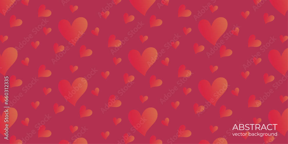 Abstract vector background with hearts, pattern