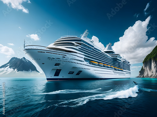 cruise ship in the ocean © DJC Design