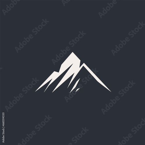 Personal trainer filled monochrome logo. Health coaching. Goal achievement. Mountain silhouette. Design element. Created with artificial intelligence. Ai art for corporate branding, fitness center