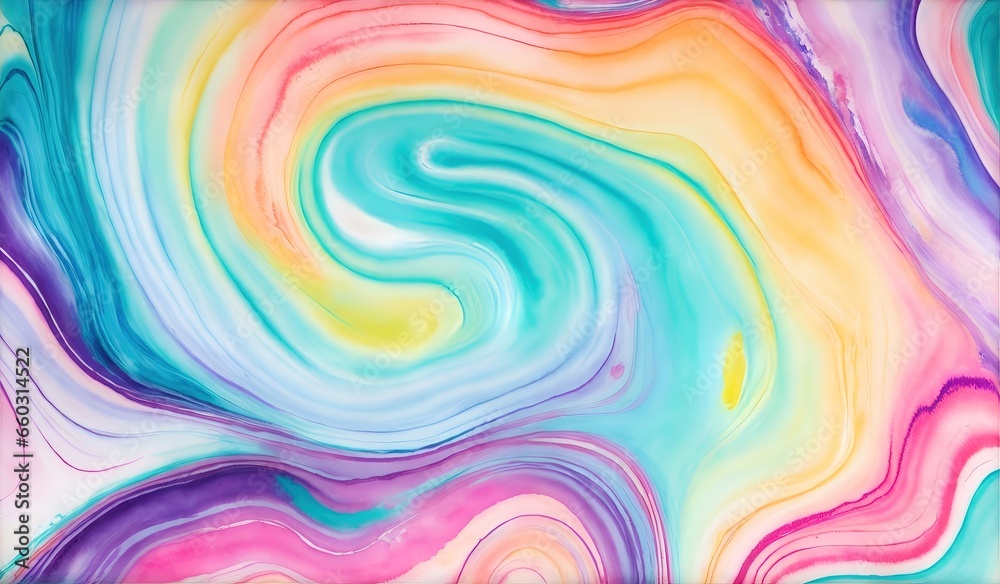 Abstract colorful background of acrylic paint in blue, yellow and pink colors. - obrazy, fototapety, plakaty 