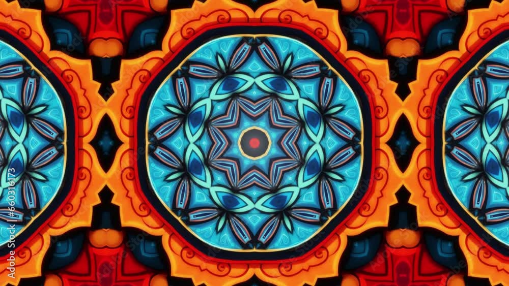 Multicolor optical illusion effect  with seamless pattern moving randomly