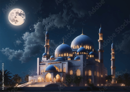 Taj Mahal night vector