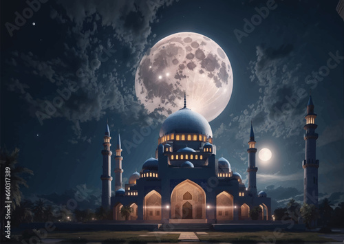 Taj Mahal night vector