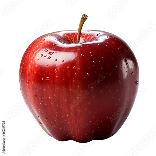 Red apple, transparent background