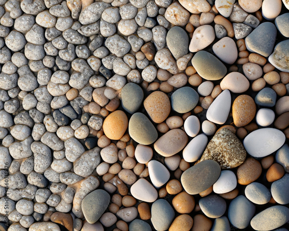 Naklejka premium Beach Pebbles and Stones Texture 