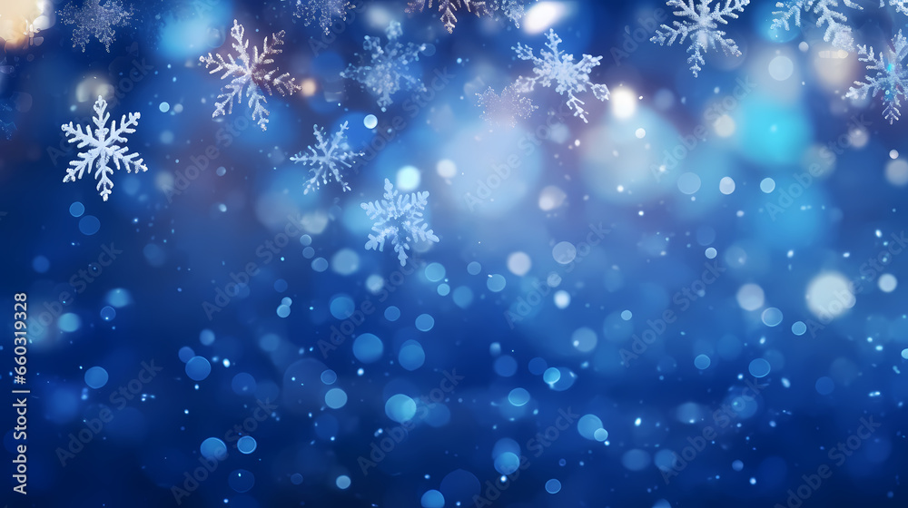 A Snow-Covered Landscape Bathed in Light, Christmas background, snowflakes and magic bokeh lights background A Snow-Covered Landscape Bathed in Light, Christmas background, snowflakes and magic bokeh lights background