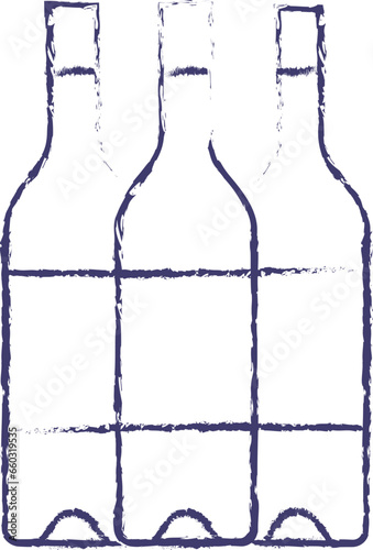 Alcohol bottle hand drawn vector illustration