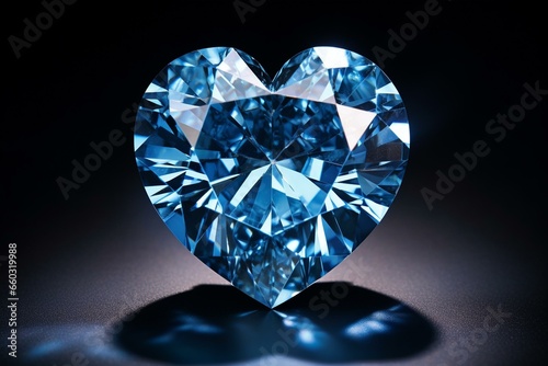 A blue heart-shaped diamond. Generative AI
