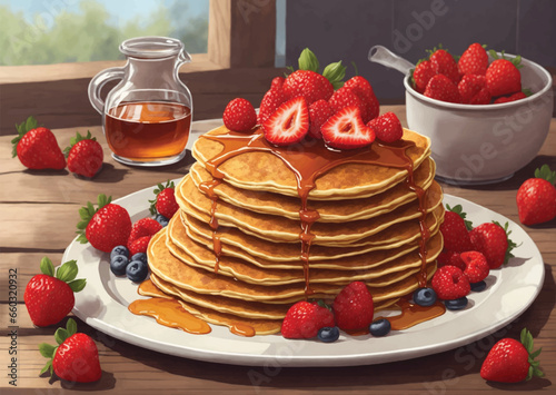 pancake with berries topping 