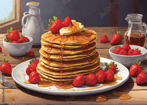 pancake with berries topping 