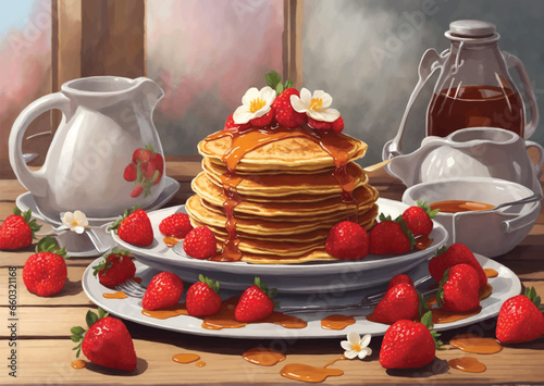 pancake with berries topping 