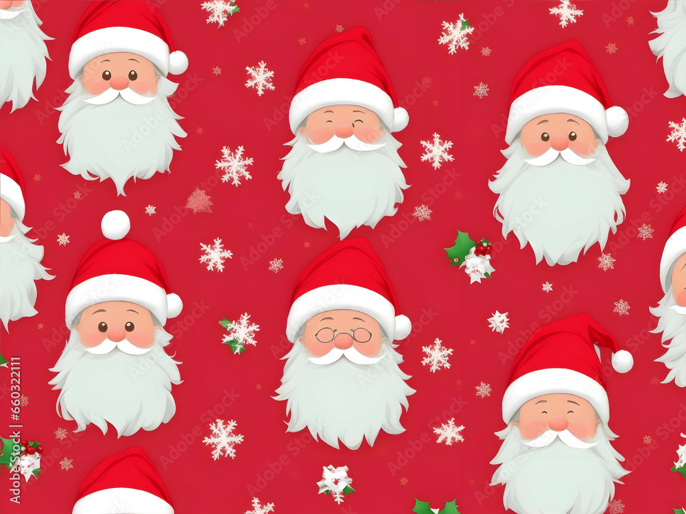 santa claus and christmas background, ai generative 