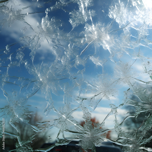 Frost pattern on frozen win...