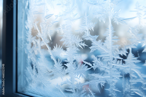 Frost pattern on frozen win...