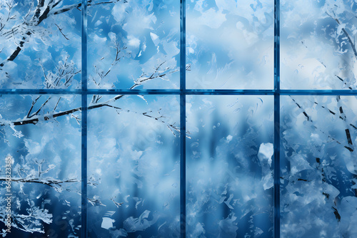 Frost pattern on frozen win...