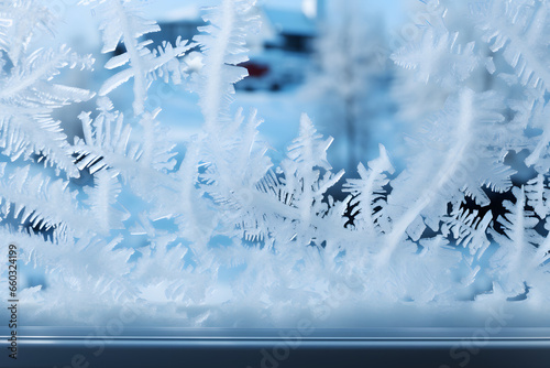 Frost pattern on frozen win...