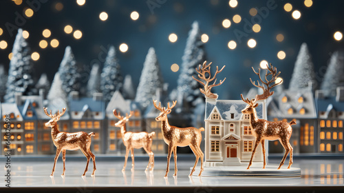 Christmas card cute deer de...