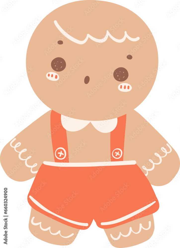 Cute Gingerbread Man Cartoon Christmas Character Graphic Cute Gingerbread Man Cartoon Christmas Character Graphic