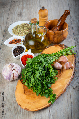 Chimichurri salsa argentina para carne a la barbacoa