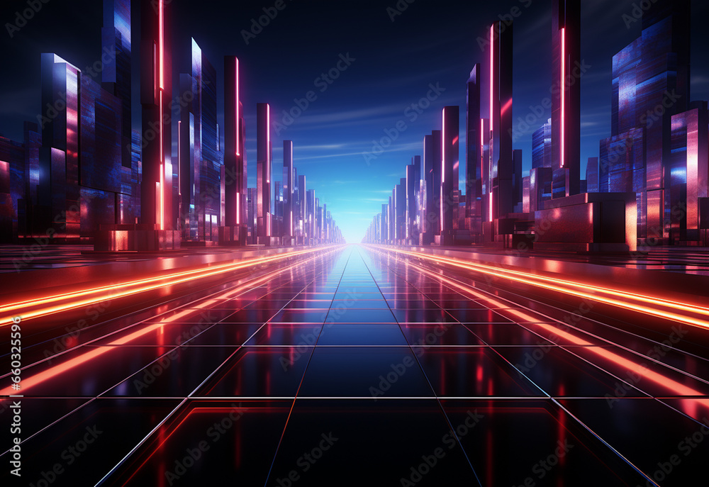 Neon illuminated futuristic backdrop realistic image, ultra hd, high design very detailed