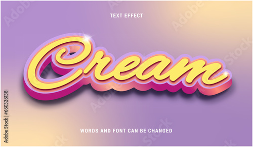 cream fancy text effect editable eps cc (ID: 660326138)