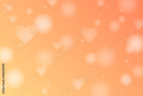 背景イラスト_ハート_オレンジ