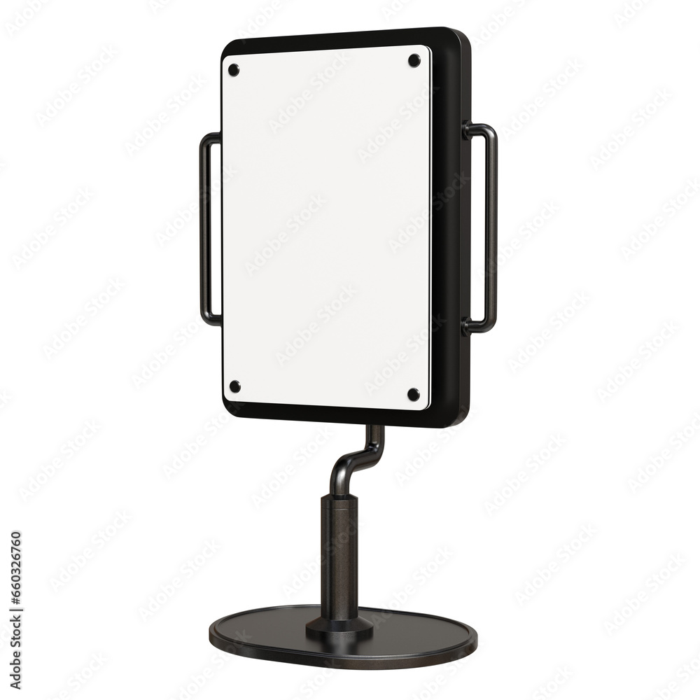 Menu stand signs. mockup of store template signboard , Metal cafe restaurant bar plastic badge black white, 3D illustration Menu stand signs. mockup of store template signboard , Metal cafe restaurant bar plastic badge black white, 3D illustration