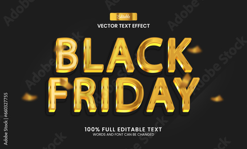 Vector illustration editable text effect, black friday 3d text