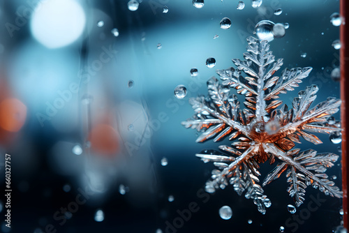 Close up ice snowflakes, wi...