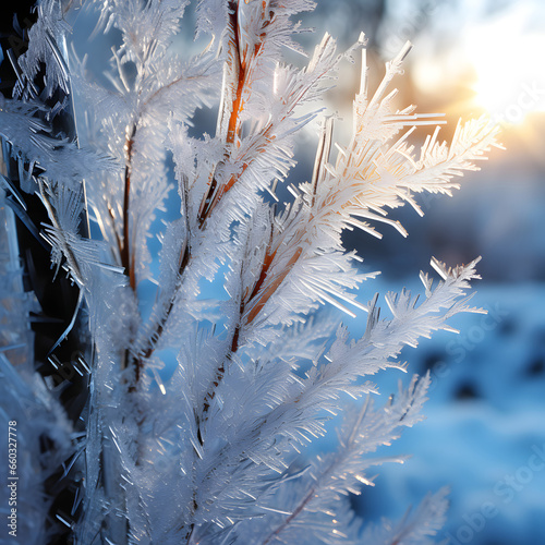 Close up ice snowflakes, wi...