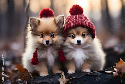 Cute fluffy dog puppy in re...