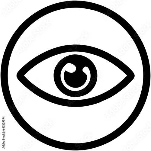 Eye icon as emblem. Window to vision symbolism. Exploring watchful. Icons of sight. Eyesight perspective. Vector set. Visual business