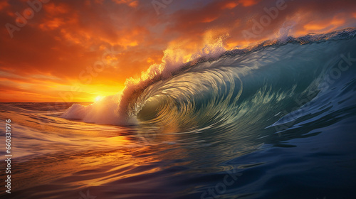 sunset over the sea wave © Map Maldives