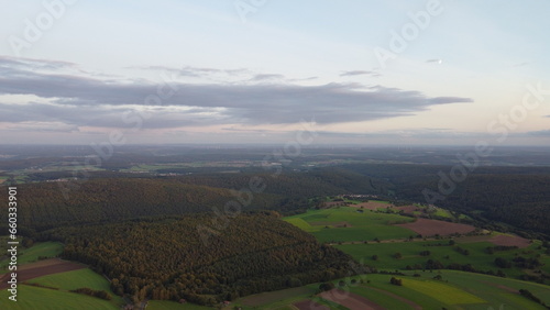 Drone footage of the Horizon on the countryside in Germany 