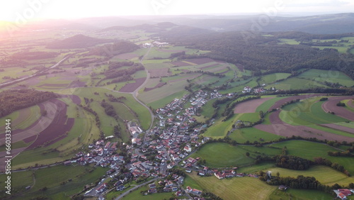 Drone footage of a german Village in the nature.  photo