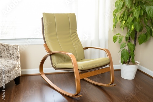 bentwood rocking chair with plush cushioning photo