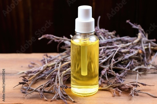 close-up of a witch hazel toner bottle