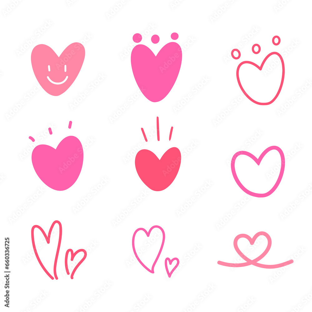 Heart doodle hand drawn for element, valentine, love, card, wedding Heart doodle hand drawn for element, valentine, love, card, wedding