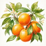 watercolor Orange clipart, Generative Ai